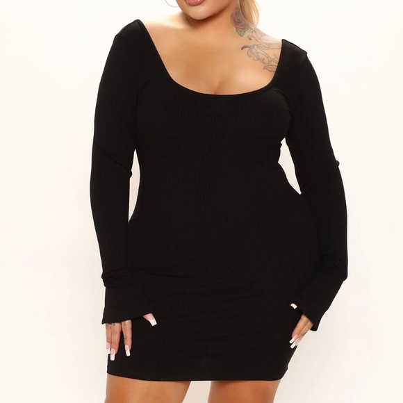 Fashion Nova Women’s black Ribbed stretch Dress - Picture 1 of 5